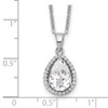 Lex & Lu Sterling Silver Created White Topaz & CZ Necklace - 3 - Lex & Lu