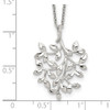 Lex & Lu Sterling Silver Polished Leaf Necklace 18'' - 3 - Lex & Lu