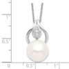 Lex & Lu Sterling Silver 11-12mm White Freshwater Cultured Pearl CZ Necklace 17'' - 3 - Lex & Lu