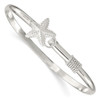 Lex & Lu Sterling Silver Polished and Textured Starfish Bangle - Lex & Lu