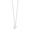 Lex & Lu Sterling Silver 8-9mm White Freshwater Cultured Pearl CZ Pendant Necklace - 2 - Lex & Lu