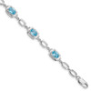 Lex & Lu Sterling Silver Light Swiss Blue Topaz Link Bracelet - Lex & Lu