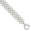 Lex & Lu Sterling Silver Polished and Textured Link Bracelet 8.25'' - Lex & Lu