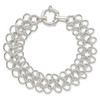 Lex & Lu Sterling Silver Polished and Textured Link Bracelet 8.25'' - 4 - Lex & Lu