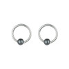 Lex & Lu Pair of Steel Captive Bead Ring w/4mm Hematite Ball 16 Gauge 5/16" Dia-Lex & Lu