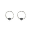 Lex & Lu Pair of Steel Captive Bead Ring w/4mm Hematite Ball 18 Gauge 5/16" Dia-Lex & Lu