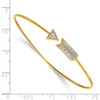 Lex & Lu 14k Yellow Gold Diamond Arrow Flexible Bangle Bracelet LAL456 - 2 - Lex & Lu