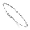 Lex & Lu 14k White Gold Diamond Bangle Bracelet LAL473 - Lex & Lu