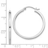 Lex & Lu Sterling Silver w/Rhodium 2mm Square Tube Hoop Earrings LAL21815 - 4 - Lex & Lu
