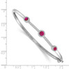 Lex & Lu 14k White Gold Diamond Ruby Bangle Bracelet - 2 - Lex & Lu