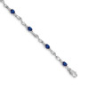 Lex & Lu 14k White Gold Diamond and Sapphire Gemstone Bracelet LAL494 - Lex & Lu