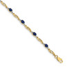 Lex & Lu 14k Yellow Gold Diamond and Sapphire Oval Bracelet LAL501 - Lex & Lu