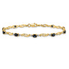 Lex & Lu 14k Yellow Gold Diamond and Sapphire Oval Bracelet LAL501 - 3 - Lex & Lu