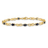 Lex & Lu 14k Yellow Gold Diamond and Sapphire Oval Bracelet LAL507 - 3 - Lex & Lu