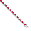 Lex & Lu 14k White Gold Diamond and Ruby Bracelet LAL528 - Lex & Lu