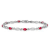 Lex & Lu 14k White Gold Diamond and Ruby Bracelet LAL537 - 3 - Lex & Lu