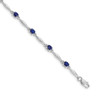 Lex & Lu 14k White Gold w/Diamond and Sapphire Gemstone Bracelet - Lex & Lu