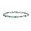 Lex & Lu 14k White Gold Diamond and Emerald Figure 8 Bracelet - 3 - Lex & Lu