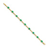 Lex & Lu 14k Yellow Gold Diamond and Emerald Bracelet LAL564 - 2 - Lex & Lu