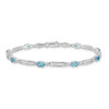 Lex & Lu 14k White Gold Diamond/Blue Topaz Bracelet - 3 - Lex & Lu