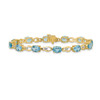 Lex & Lu 14k Yellow Gold Blue Topaz/Diamond Bracelet - 3 - Lex & Lu