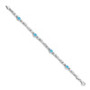 Lex & Lu 14k White Gold Blue Topaz Bracelet LAL610 - 2 - Lex & Lu