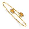 Lex & Lu 14k Yellow Gold Polished 0.03ct Diamond & .86ct Citrine Flexible Bangle Bracelet - Lex & Lu