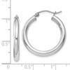 Lex & Lu Sterling Silver w/Rhodium 3mm Round Hoop Earrings LAL21832 - 4 - Lex & Lu