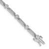 Lex & Lu 14k White Gold Diamond Circle & Rectangle Link Bracelet - Lex & Lu