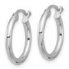 Lex & Lu Sterling Silver w/Rhodium 2mm Hoop Earrings LAL21839 - 2 - Lex & Lu