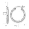 Lex & Lu Sterling Silver w/Rhodium 2mm Hoop Earrings LAL21839 - 4 - Lex & Lu