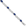 Lex & Lu 14k White Gold Figure-8 Diamond/Sapphire Bracelet - Lex & Lu