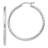 Lex & Lu Sterling Silver w/Rhodium 2.00mm D/C Hoop Earrings LAL21844 - Lex & Lu