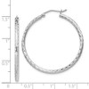 Lex & Lu Sterling Silver w/Rhodium 2.00mm D/C Hoop Earrings LAL21844 - 4 - Lex & Lu