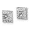 Lex & Lu 14k White Gold Diamond Square Jackets Earrings LAL822 - 2 - Lex & Lu