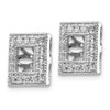 Lex & Lu 14k White Gold Diamond Square Jackets Earrings LAL824 - 2 - Lex & Lu