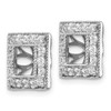 Lex & Lu 14k White Gold Diamond Square Jackets Earrings LAL829 - 2 - Lex & Lu