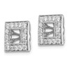 Lex & Lu 14k White Gold Diamond Square Jackets Earrings LAL830 - 2 - Lex & Lu