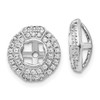 Lex & Lu 14k White Gold Diamond Round Earring Jackets LAL849 - Lex & Lu