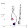 Lex & Lu 14k White Gold Diamond, Amethyst & Pink Tourm Earring Jackets - 3 - Lex & Lu