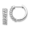 Lex & Lu 14k White Gold Diamond Hoop Earrings LAL897 - Lex & Lu