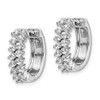 Lex & Lu 14k White Gold Diamond Hoop Earrings LAL897 - 2 - Lex & Lu