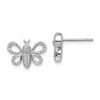 Lex & Lu 14k White Gold Diamond Bee Earrings LAL907 - Lex & Lu