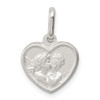 Lex & Lu Sterling Silver Satin Angel Heart Charm LAL21864 - Lex & Lu