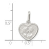 Lex & Lu Sterling Silver Satin Angel Heart Charm LAL21864 - 3 - Lex & Lu