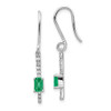 Lex & Lu 14k White Gold Diamond & Emerald Fancy Earrings LAL976 - Lex & Lu