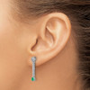 Lex & Lu 14k White Gold Diamond & Emerald Fancy Earrings LAL987 - 3 - Lex & Lu