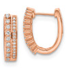 Lex & Lu 14k Rose Gold Diamond Fancy Hoop Earrings LAL991 - Lex & Lu