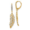 Lex & Lu 14k Yellow Gold Diamond Fancy Feather Earrings LAL1020 - Lex & Lu