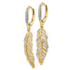 Lex & Lu 14k Yellow Gold Diamond Fancy Feather Earrings LAL1020 - 2 - Lex & Lu